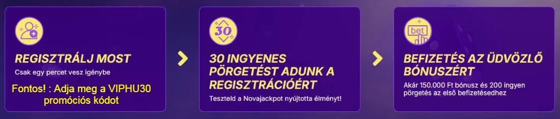 NovaJackpot 30 ingyen pörgetés regisztrációval